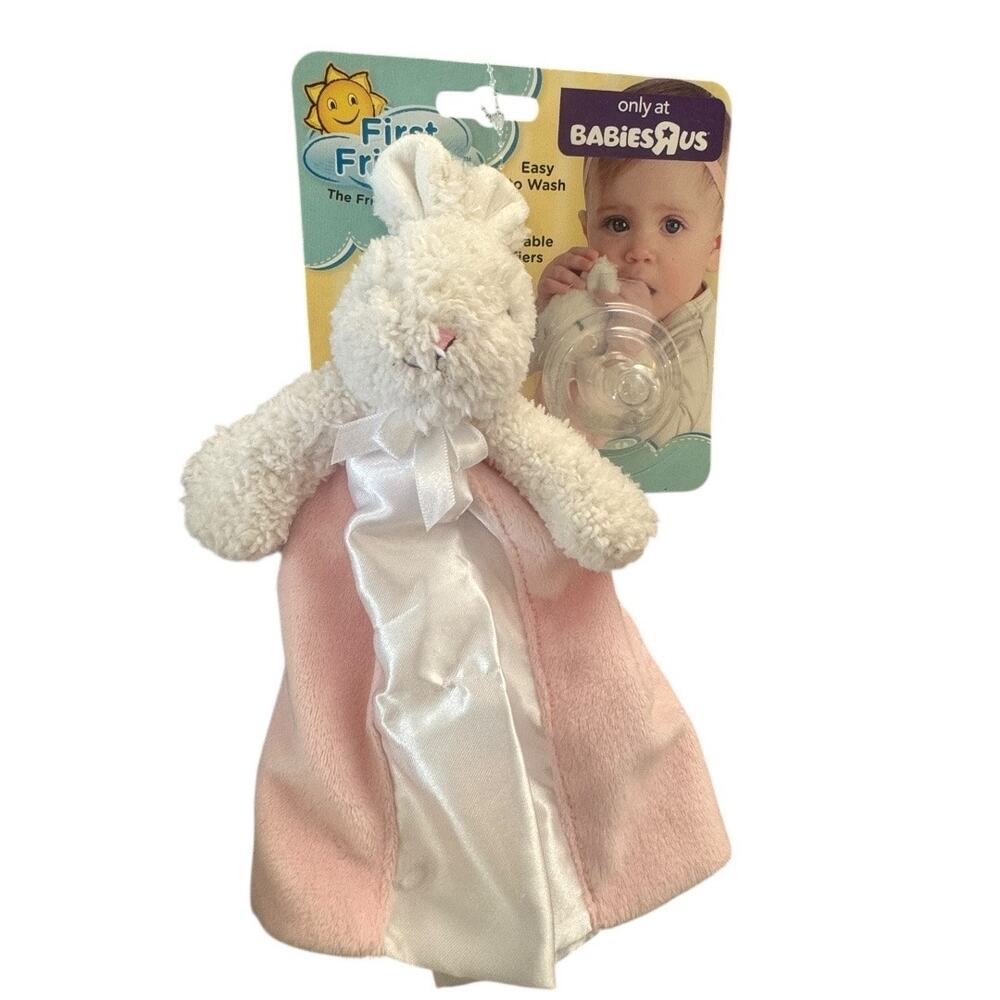 First Friends Bunny Pacifier Lovey Pink | Only at Babies R Us | New